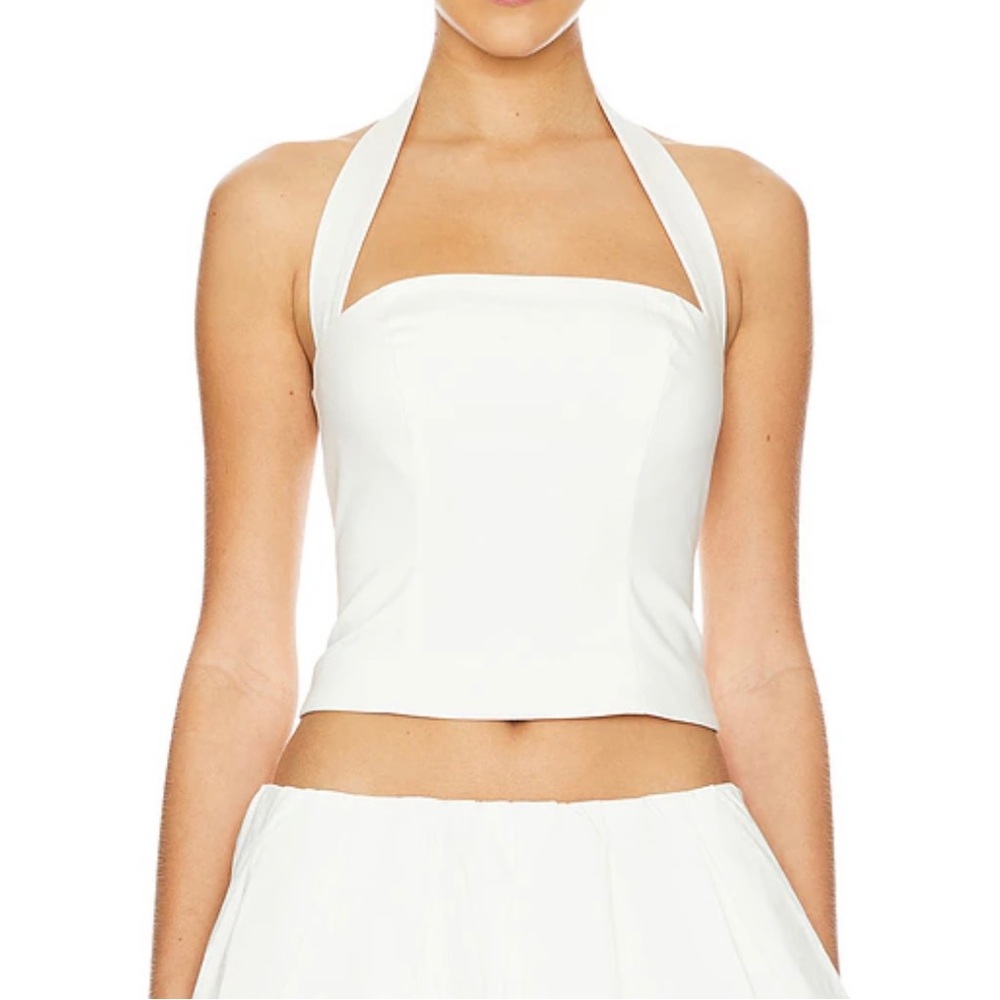 New Majorelle Luana white halter top